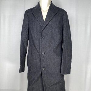 Theory Men’s Monroe Wool Melton Single-Breasted Coat Grey Melange Size S
